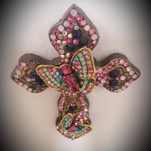 Butterfly wall cross home decor one-of-a-kind - Picture 8 of 9